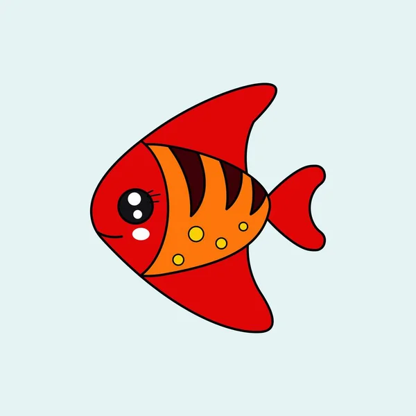 Cute Fish Cartoon Vector Illustration — Stock Vector