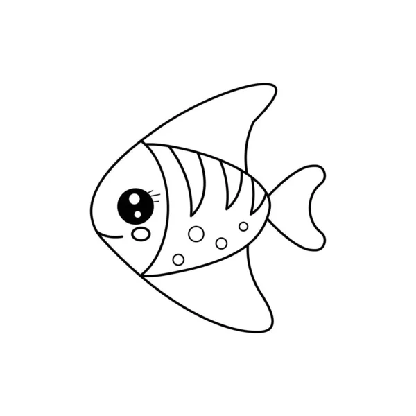 Πρότυπο Απεικόνισης Διανυσμάτων Ψαριών Για Βιβλίο Χρωματισμού Μάθημα Ζωγραφικής Για — Διανυσματικό Αρχείο
