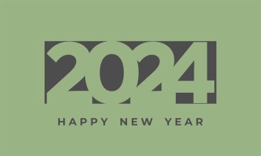 2024 Typography logo tasarımı konsepti Mutlu yıllar 2024 logo tasarımı