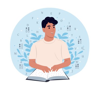 27 Haziran - Sağır-Körler Uluslararası Günü. Dünya Körler Günü. Gülümseyen kör bir adam körler alfabesinde bir şeyler okur. 13 Kasım - Uluslararası Körler Günü