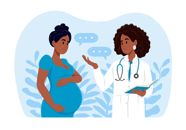 Artificial Insemination Doctor Pregnant Woman Pregnancy Artificial Insemination — Stock Vector