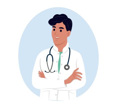 Avatar of a smiling doctor, medical worker clipart