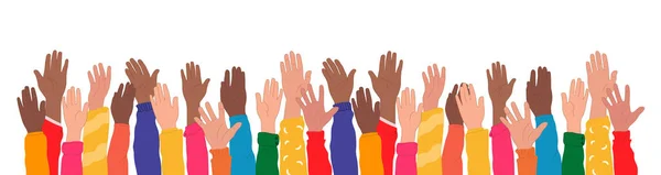 国际青年日 集团扶起了同事或朋友的臂膀 形成了多元的文化 社区人民的多样性 — 图库矢量图片