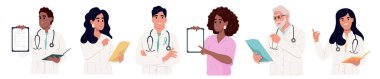 Çeşitli doktor karakterleri.