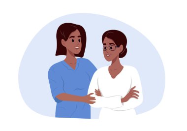 Hemşire kıdemli hastasının elini tuttu. Doktor yaşlı hastaya Alzheimer hastalığı konusunda yardım ediyor..