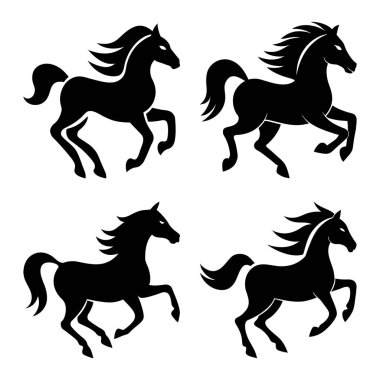 bir dizi siyah at simgesi