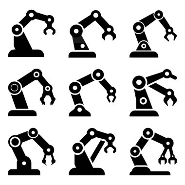 Robot kolu beyaz arkaplanda ayarlandı