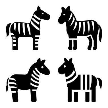 Zebra ikonu hazır. zebra vektör çizimi