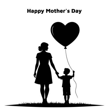 Anneden oğula. Anneler günün kutlu olsun. vektör illüstrasyonu