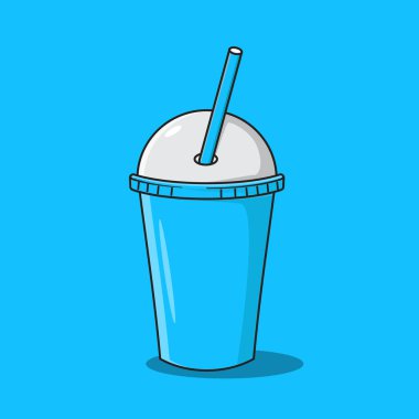 The drink cup is blue, on a blue background. Great for cold drink symbols
