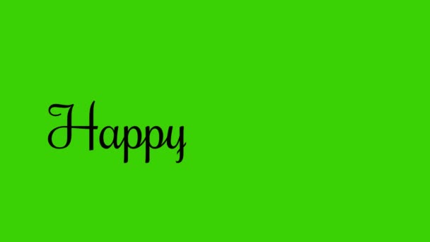 緑の画面で黒のアニメーション幸せな誕生日の書き込み 特別な日の挨拶などに最適です — ストック動画