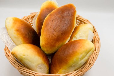 freshly baked pies in the basket.