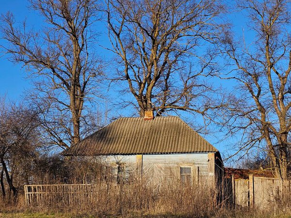 abandoned house in the autumn village, russia