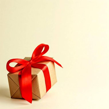 Beyaz arka planda fiyonklu hediye kutusu