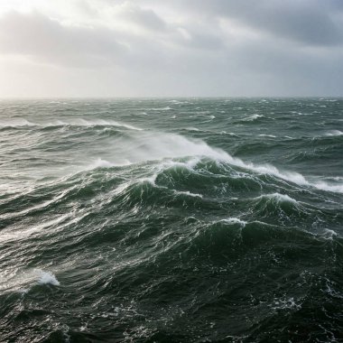 Fırtınalı deniz, fırtınalı bulutlar, doğal manzara