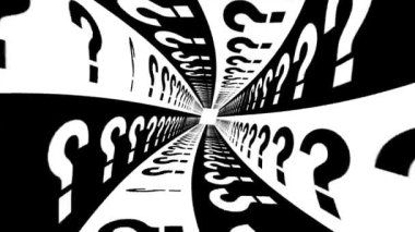 Bu, siyah-beyaz tünel arkaplanını büken 3 boyutlu tipografi sorusunun hareket grafik animasyon videosu..