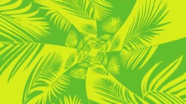 Bu 3 boyutlu palmiye yaprağının tünel arkaplanını büken hareketli grafik animasyon videosu..