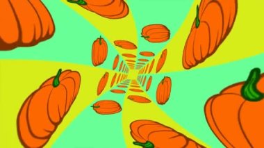 Bu bükülmüş balkabağı desenli tünel arka planının hareketli grafik animasyonu..