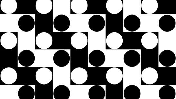 Zigzag Circle Pattern Animation Background Black White — Stock Video