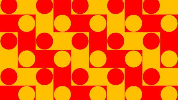 Zigzag Círculo Patrón Animación Fondo Colores Rojo Amarillo — Vídeos de Stock