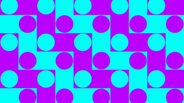 Zigzag Círculo Padrão Animação Fundo Cores Roxo Azul — Vídeo de Stock