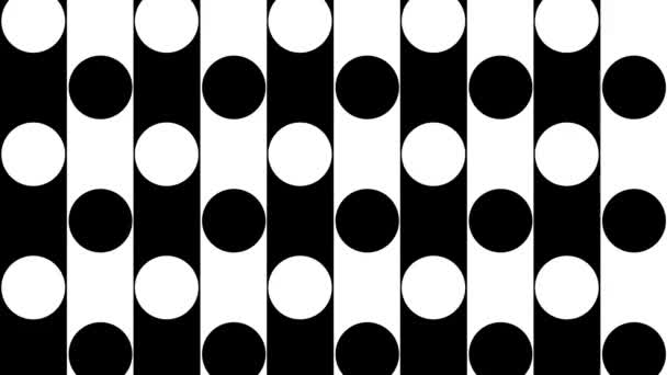 Circle Stripe Pattern Animation Background Black White — Stock Video