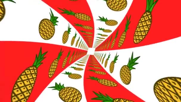 Dies Ist Ein Bewegungsgrafisches Animationsvideo Einer Ananasfrucht Die Sich Durch — Stockvideo