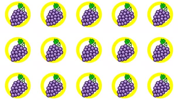Wzór Owoców Winogron Tle Transition Animation — Wideo stockowe