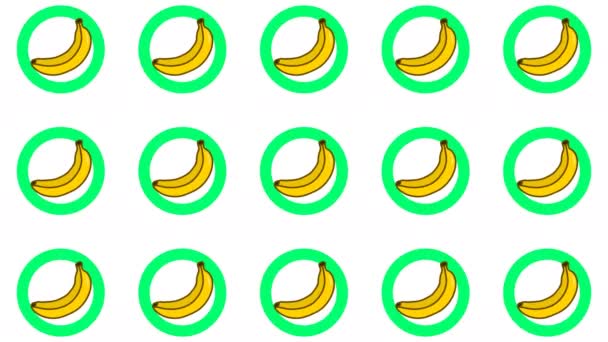Banana Fruit Pattern Fundo Animação Transição — Vídeo de Stock