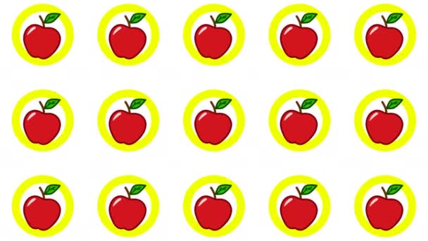 Apple Fruit Pattern Background Transition Animation — Stock Video