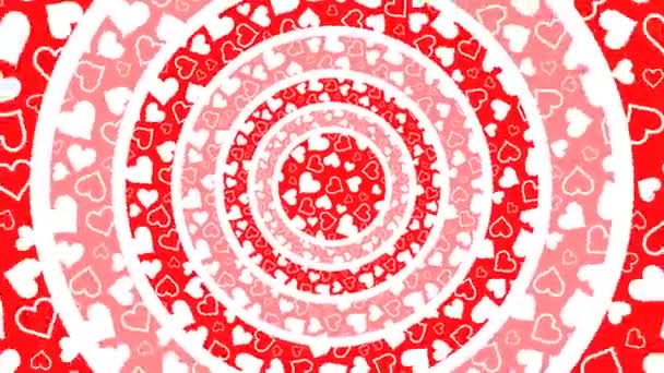 Рух Графічний Анімаційний Фон Обертового Кільцевого Тунелю Візерунок Червоним Рожевим — стокове відео