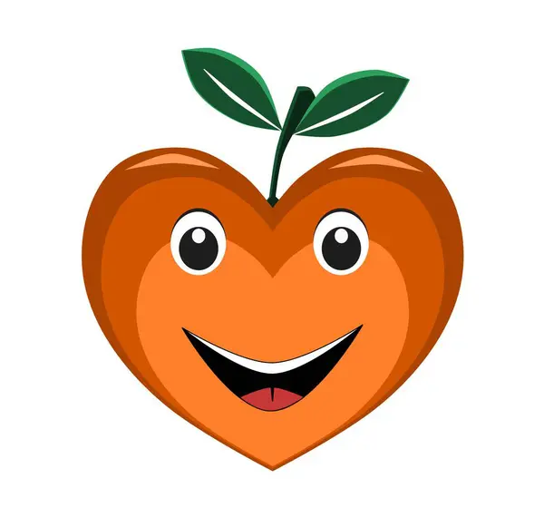 Turuncu Emoji Kalbi Gülümsüyor