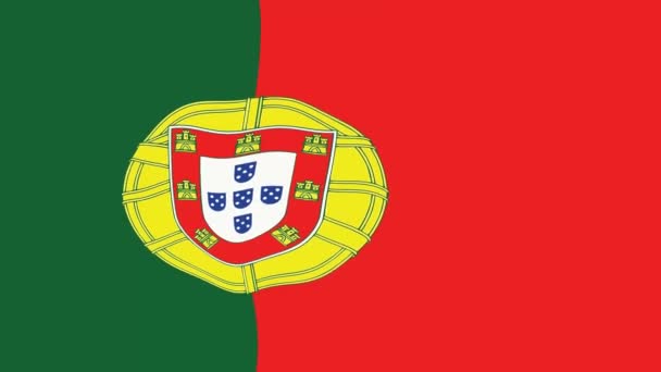 Detta Rörelse Grafisk Animation Viftande Portugal Flagga Bakgrund — Stockvideo