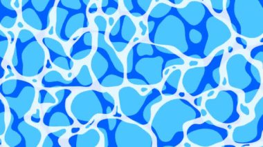 Kıvrımlı soyut çizgi film kristal berrak mavi su arka plan animasyonu