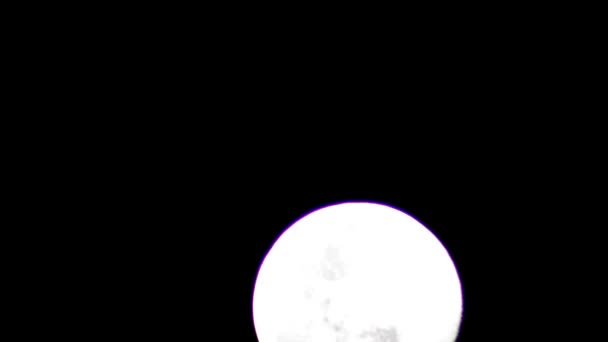 这是在夜空中升起的具有表面质感的圆形月亮灯的时间差 — 图库视频影像