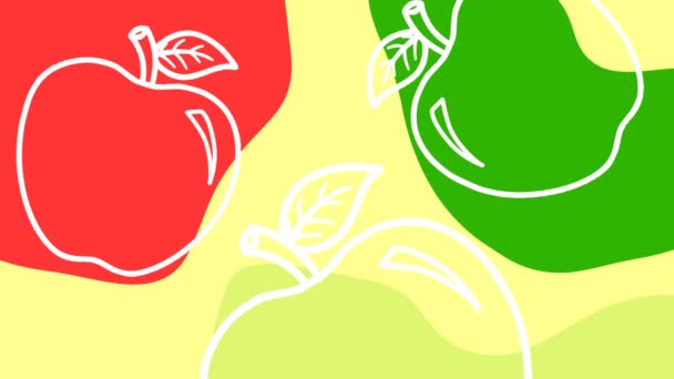 ウィッグリー リンゴフルーツ抽象背景アニメーション — ストック動画