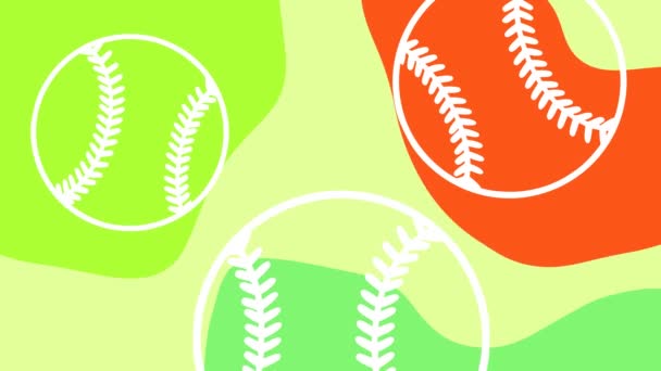 Wiggly Baseball Ball Abstract Background Animation — Stock Video