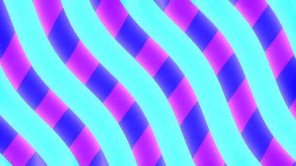 Dalgalı Neon Işıklı Şerit Diyagonal Çizgi Soyut Arkaplan Canlandırması — Stok video