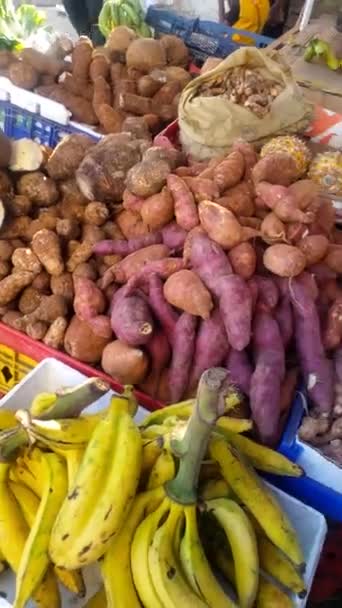 Venta Productos Agrícolas Venta Mercado Jamaica — Vídeos de Stock