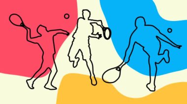 Kıvırcık soyut tenis oyuncusu arkaplan canlandırması