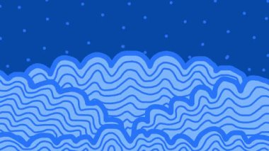 Bu, kıvrımlı bir elin hareket grafik animasyonudur. Soyut mavi bulutlar döngü üzerine noktalı arkaplan çizer.