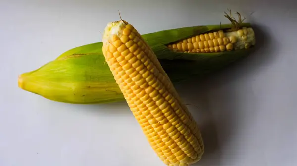 fresh corn with leaves