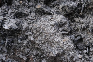 Yanan odun külleri ve kömürün arka planı