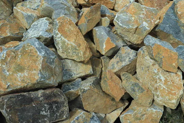 Huge Heap Boulders Type Marble Stone Building Foundation Material — Stock Photo, Image