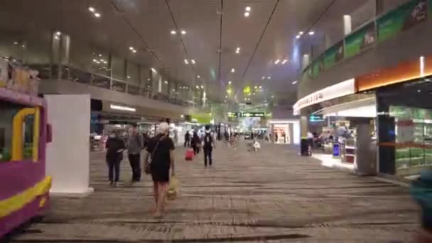 Singapur Abril 2022 Timelapse Asian People Tourist Traveler Enter Departure — Vídeo de stock