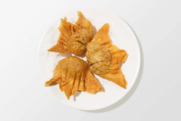 Жареные Пельмени Пангсит Горенг Вкусные Пельмени Индонезийская Традиционная Еда Муки — стоковое фото