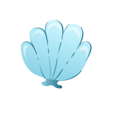 Vektör deniz kabuğu simgesi. Beyaz arkaplanda izole edilmiş renkli kabuklu deniz hayvanları.