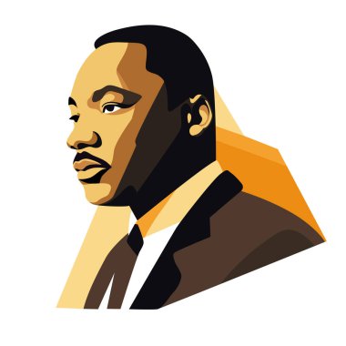 Martin Luther King. portre MLK vektör illüstrasyonu