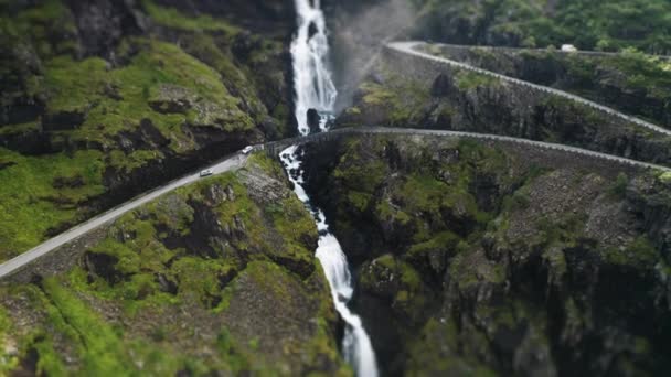 Letecký Pohled Horskou Cestu Trollstigen Vysoce Kvalitní Záběry — Stock video