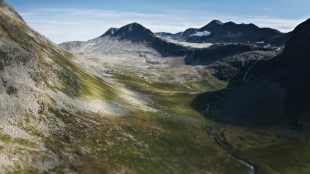 Гірська Долина Вид Повітря Високоякісні Кадри — стокове відео